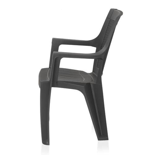 Nilkamal Mystique Plastic Arm Chair (Charcoal Grey)