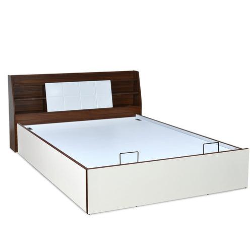 Nilkamal Ornate Prime Bed With Semi Hydraulic Storage (White)