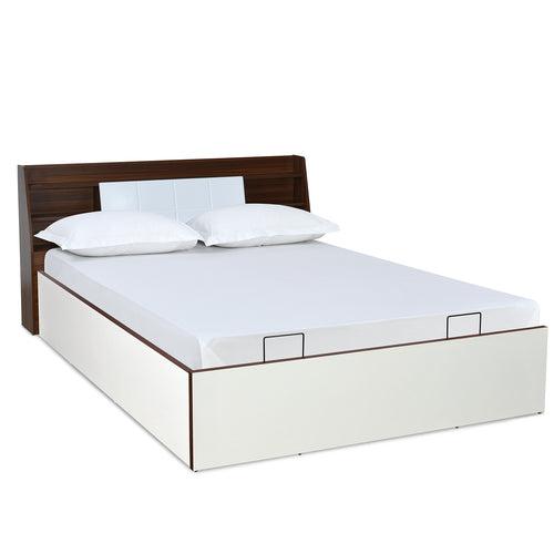 Nilkamal Ornate Prime Bed With Semi Hydraulic Storage (White)