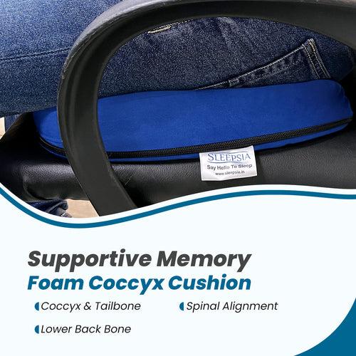 Orthopedic Memory Foam U-Shaped Coccyx Seat Cushion with Ventilated Cooling Gel for Tailbone, Sciatica & Back Pain Relief