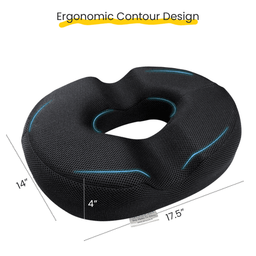 Orthopedic Memory Foam Donut Seat Cushion with Cooling Gel