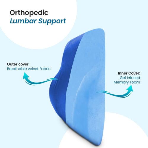 Orthopedic Memory Foam Lumbar Support Backrest Cushion with Cooling Gel