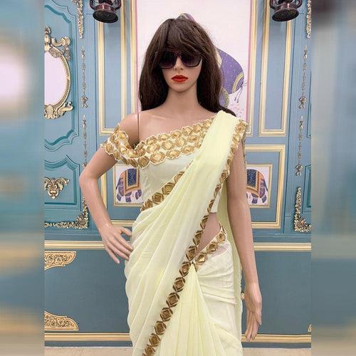 Mahereen Cream Saree