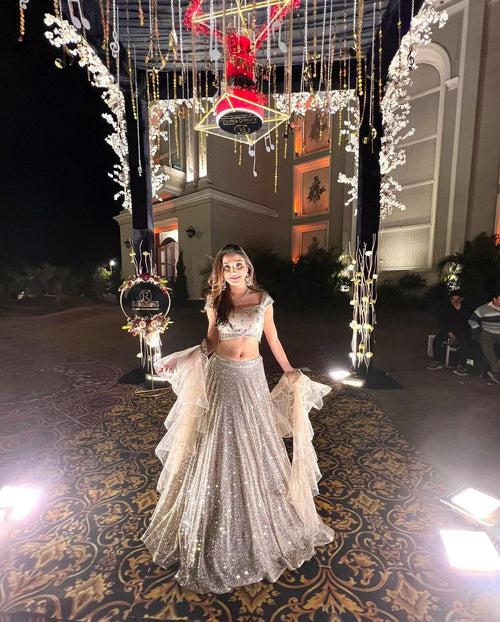 White Sequnce lehenga