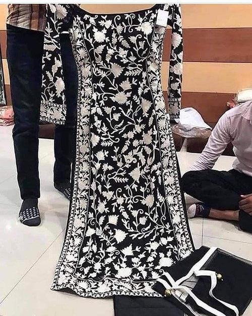 Gorgeous Designer Thread Work Black Suit