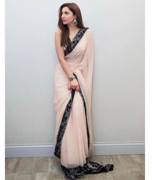 Mahira Khan Designer Peach Best Saree