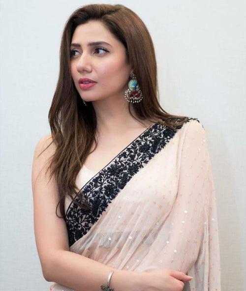 Mahira Khan Designer Peach Best Saree