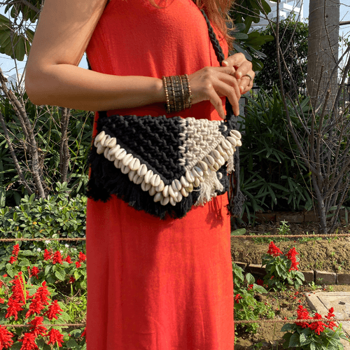 Double Shell Cotton Macrame Sling Bag