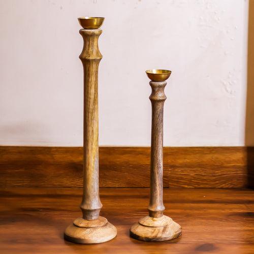 White Wood Candlestands