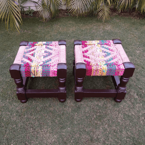 Prismatic Textile & Jute Stools