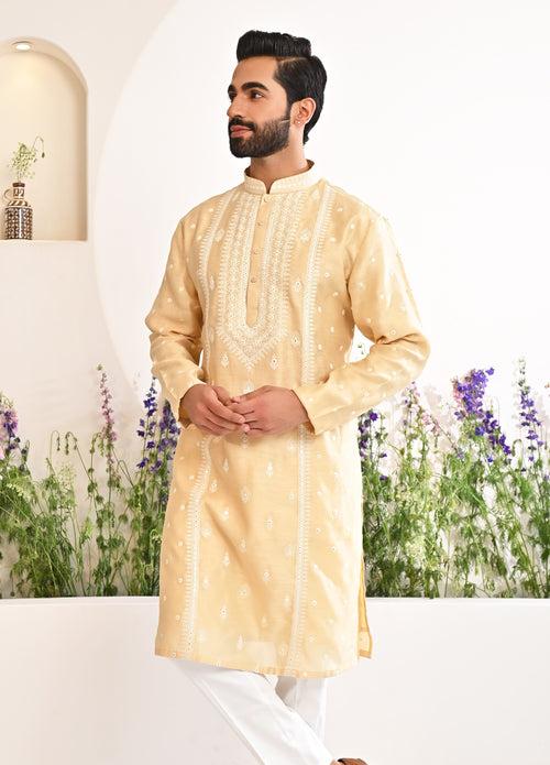 Yellow Embroidered Kurta Set