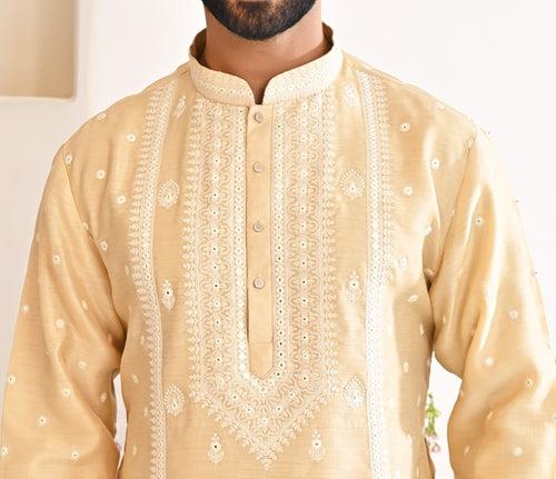 Yellow Embroidered Kurta Set