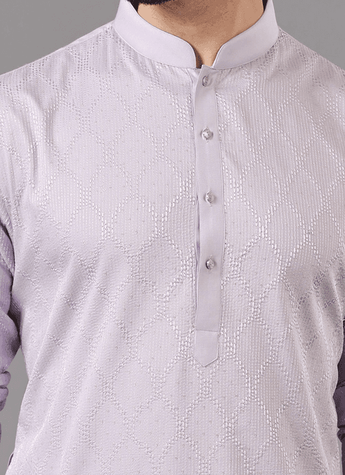 Embroidered Light Purple Kurta Set