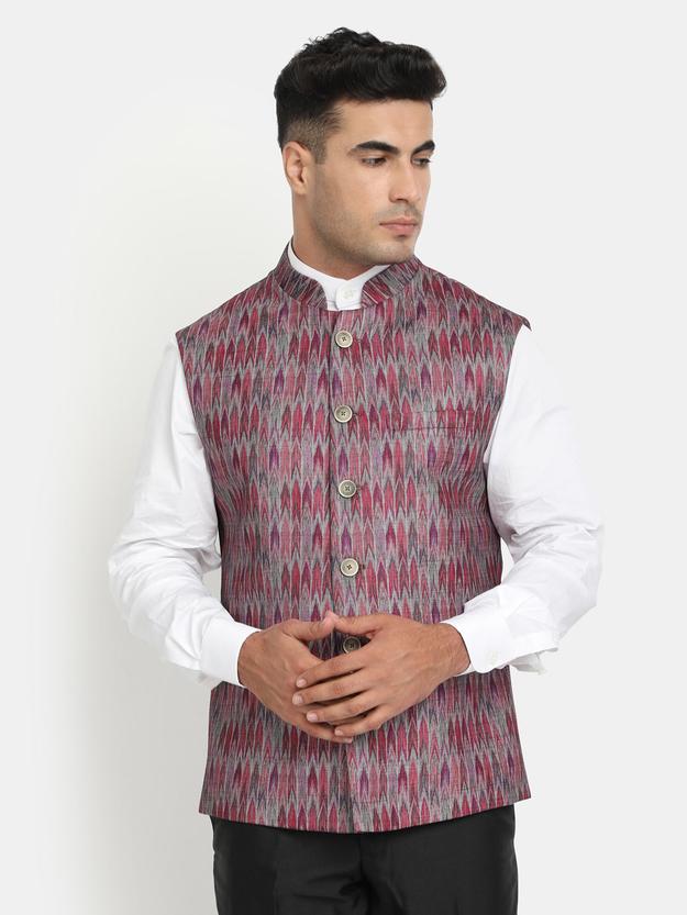 Maroon Digital Print  Jacket