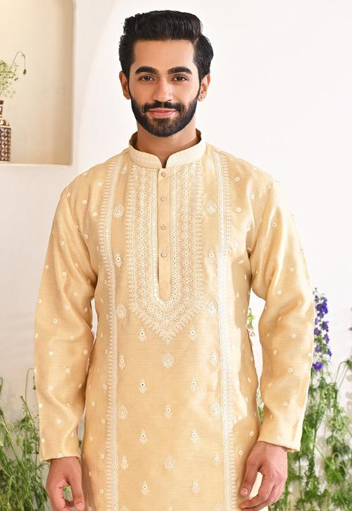 Yellow Embroidered Kurta Set