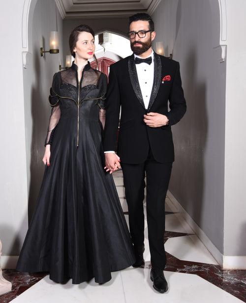 Classic Shawl-collared Black tuxedo Suit