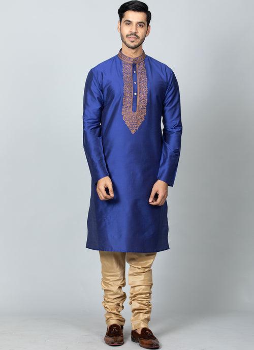 Embroidered Blue Kurta Set