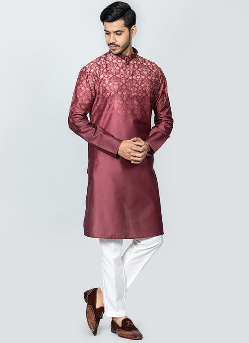 Printed Red Kurta Set