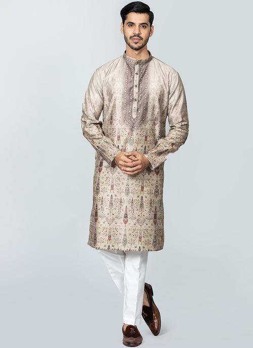 Printed Kurta Set Beige