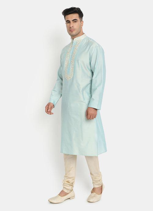 Embroidered Sea Green Kurta Set