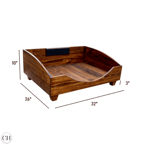 Laika - Solid Wood Dog Bed with Name Plate