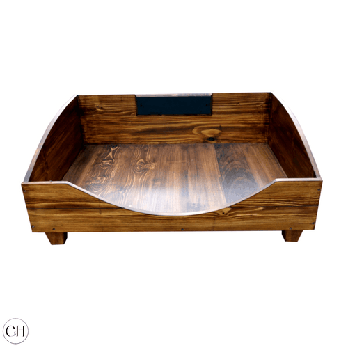 Laika - Solid Wood Dog Bed with Name Plate