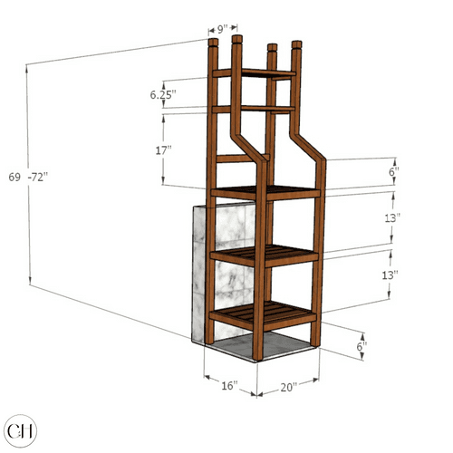 Zeenat - Tiered Wooden Etagere Open Shelf