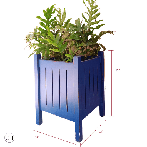 Zinnia - Rustic Wooden Planter in Distressed Finish