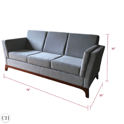 Aasana - 3-Seater Upholstered Sofa in Elegant Gray