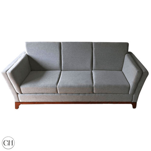 Aasana - 3-Seater Upholstered Sofa in Elegant Gray