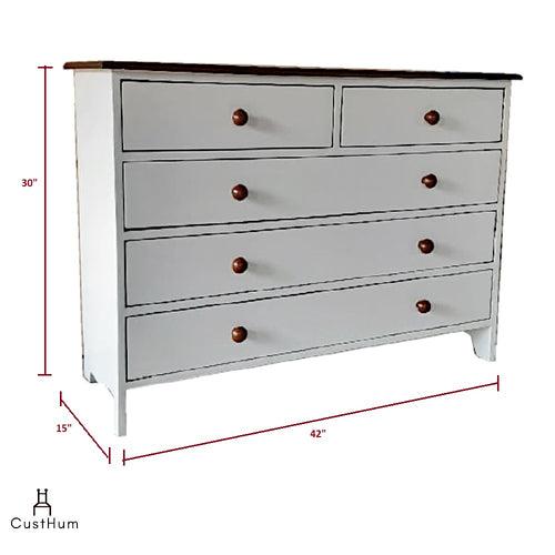 Armorica - Two-tone Solid Wood Chest of Drawers