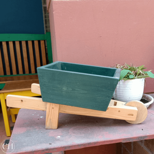 Barry - Small Wheelbarrow-shaped Wooden Planter