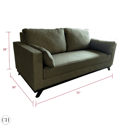 Canterbury - Modern 3-Seater Upholstered Sofa in Sage Green