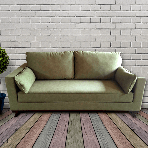 Canterbury - Modern 3-Seater Upholstered Sofa in Sage Green