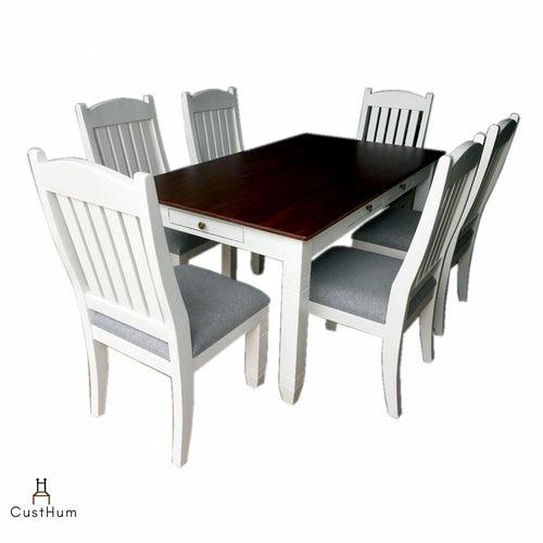 Chamonix - Charming 6-Seater Dining Set with Cutlery Drawers