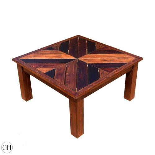 Corfu - Wooden Center Table with Herringbone Top