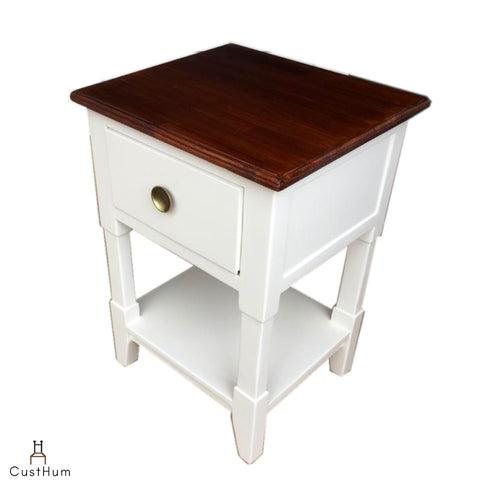 Daisy - Two-tone Solid Wood Bedside Lamp Table