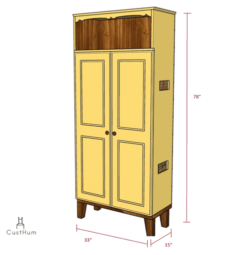 Giovanni - Unique Tall Shoe Cabinet with Ergonomic Design