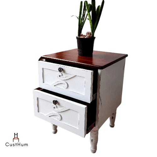 Lily - Bedside Table with Greek Motif