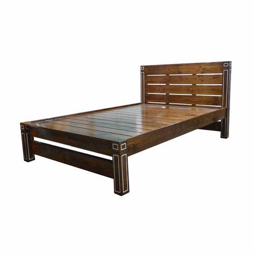 Peony - Solid Wood Bed with Inlaid Paint