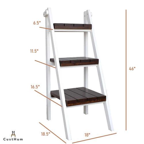 Zeppelin - 3-Tier Solid Pinewood Ladder Shelf