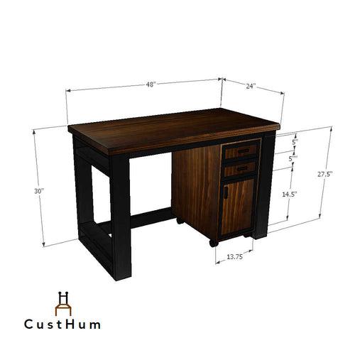 Stanford - Faux Industrial Wooden Credenza Desk/Work Table