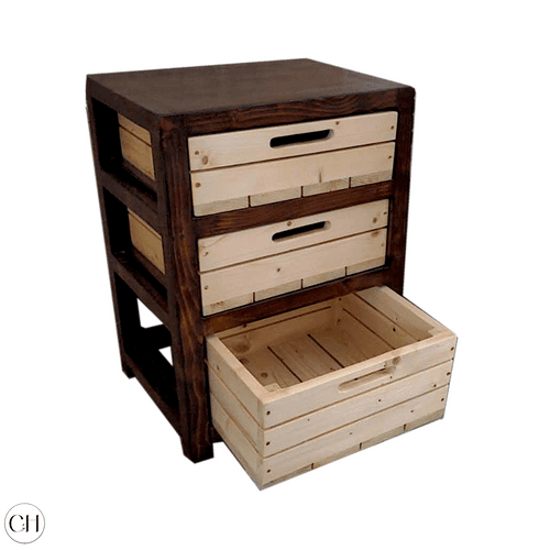 Milan - Wooden Kitchen Storage Unit with In-built Crates