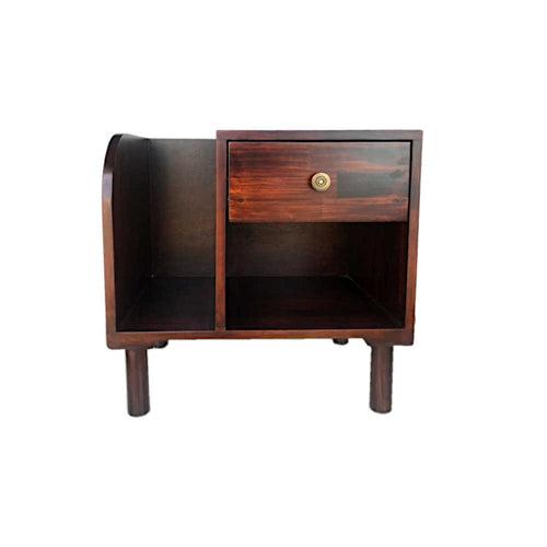 Lotus - Elegant Solid Wood Side Table with Vertical Open Space