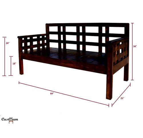Caesar - 3-Seater Solid Wood Sofa Bench