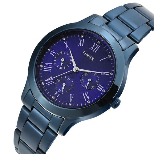 Timex Women Blue Round Dial Analog Watch - TW000Q819