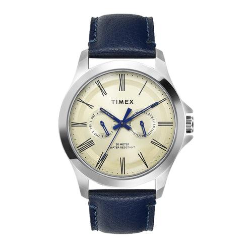 Timex Men Beige Round Dial Analog Watch - TW000X127