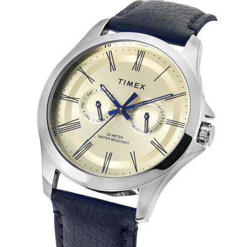 Timex Men Beige Round Dial Analog Watch - TW000X127