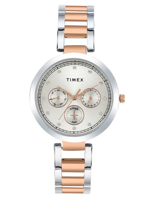 Timex Women Silver Round Dial Analog Watch - TW000X214