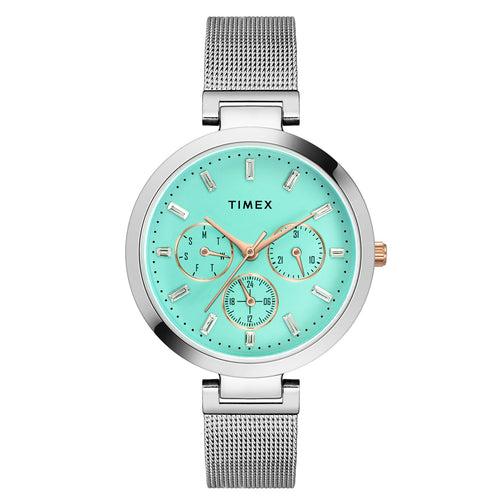 Timex Women Blue Round Dial Analog Watch - TW000X241